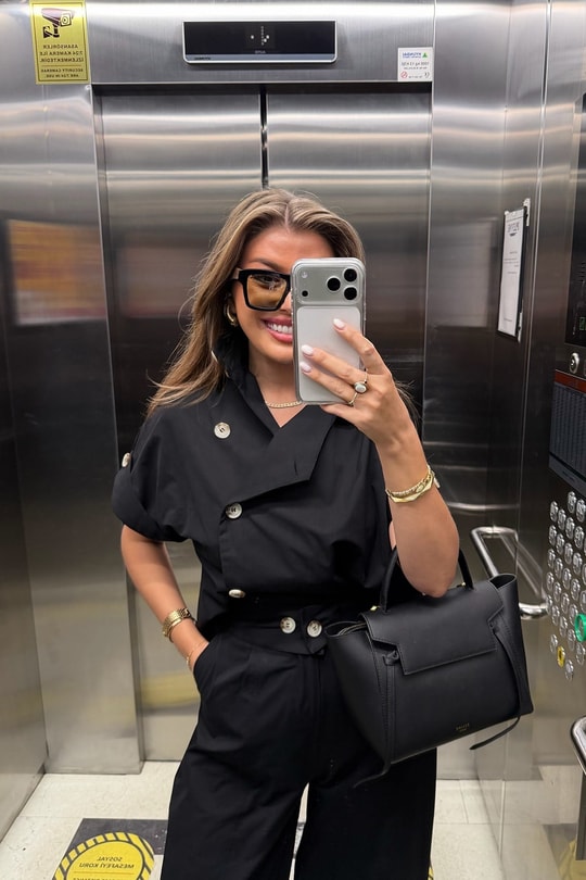 Premium Seri Dik Yaka Yelek Pantolon Harem Takım Siyah