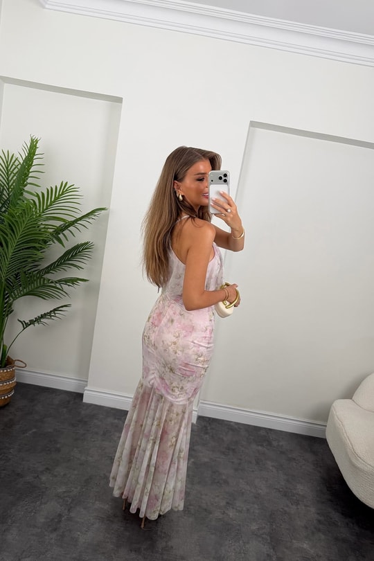 Premium Seri Floral Tül Elbise