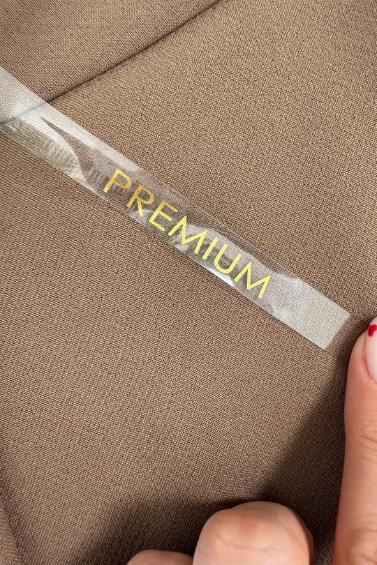 Premium Seri Kalın Kumaş Double Atlas Palazzo Kahverengi
