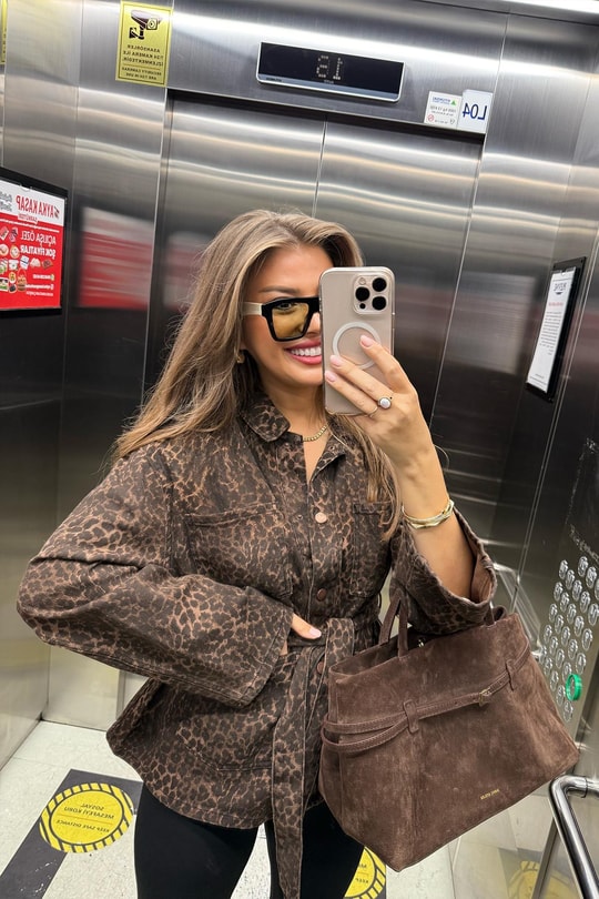 Premium Seri Leopar Jean Trençkot