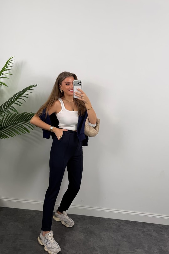 Premium Seri Likralı Çımalı Çelik Jogger Pantolon Lacivert
