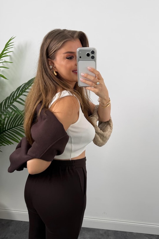 Premium Seri Likralı Çımalı Çelik Jogger Pantolon Acı Kahve