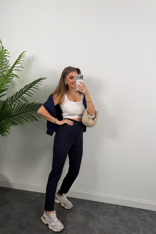 Premium Seri Likralı Çımalı Çelik Jogger Pantolon Lacivert