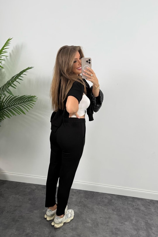 Premium Seri Likralı Çımalı Çelik Jogger Pantolon Siyah