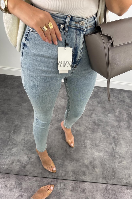 Premium Seri Likralı Yüksek Bel Skinny Jean Light Blue