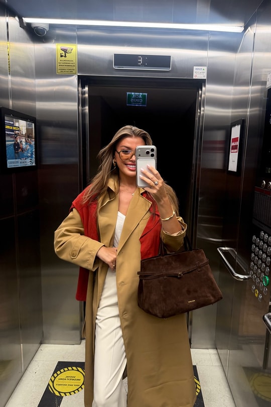 Premium Seri Özel Kumaş Maxi Klasik Trençkot Camel