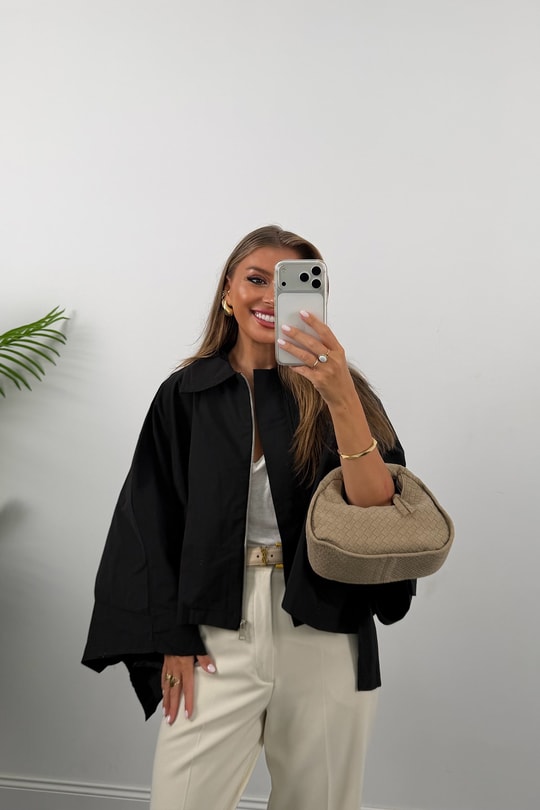 Premium Seri Panço Trençkot Siyah