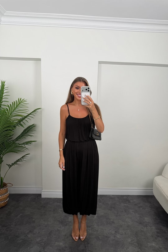 Premium Seri Pantolon Bluz Harem Takım Siyah