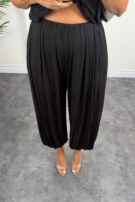 Premium Seri Pantolon Bluz Harem Takım Siyah