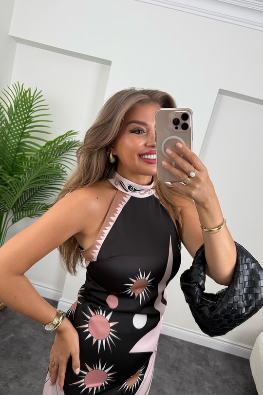 Premium Seri Pucci Model Tasarım Asimetrik Elbise