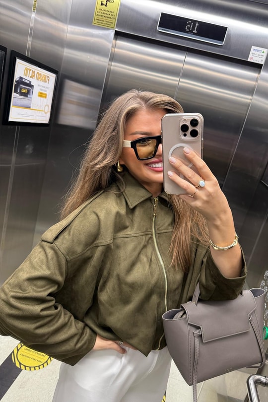 Premium Seri Süet Bomber Ceket Haki