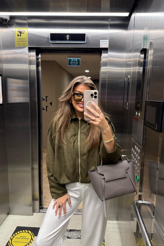 Premium Seri Süet Bomber Ceket Haki