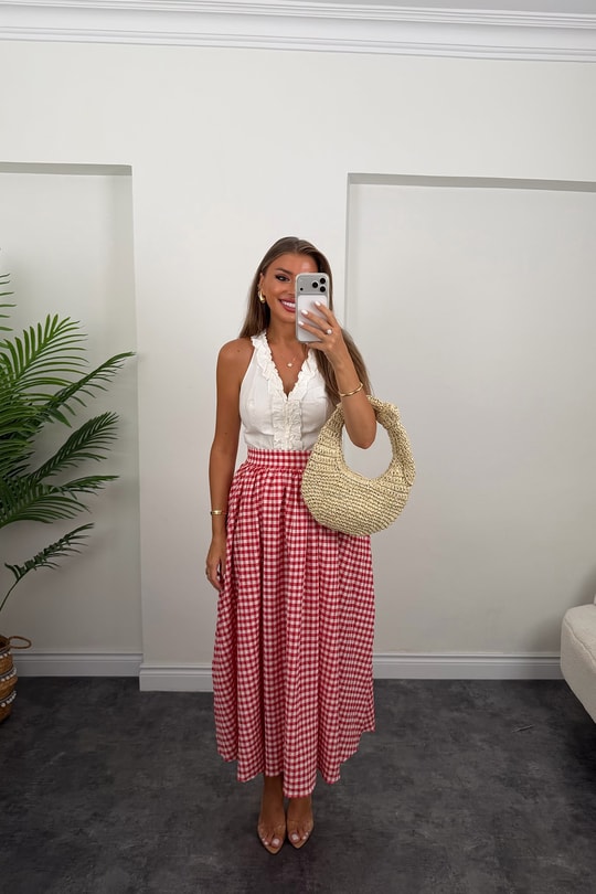 Premium Seri Tam Pamuklu Fırfırlı Amore Bluz Beyaz  