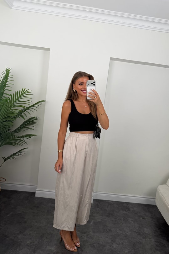 Premium Seri Taşlı Tensel Harem Pantolon Taş