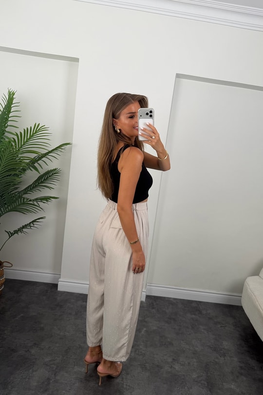 Premium Seri Taşlı Tensel Harem Pantolon Taş