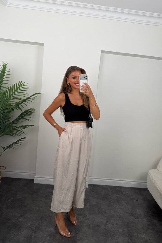 Premium Seri Taşlı Tensel Harem Pantolon Taş