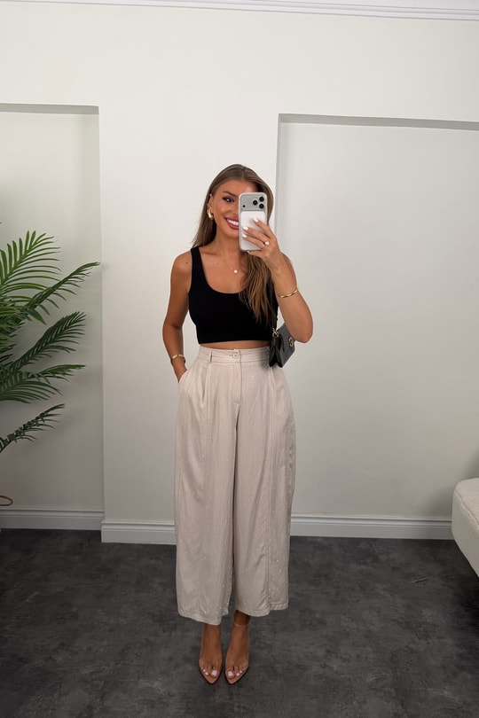 Premium Seri Taşlı Tensel Harem Pantolon Taş