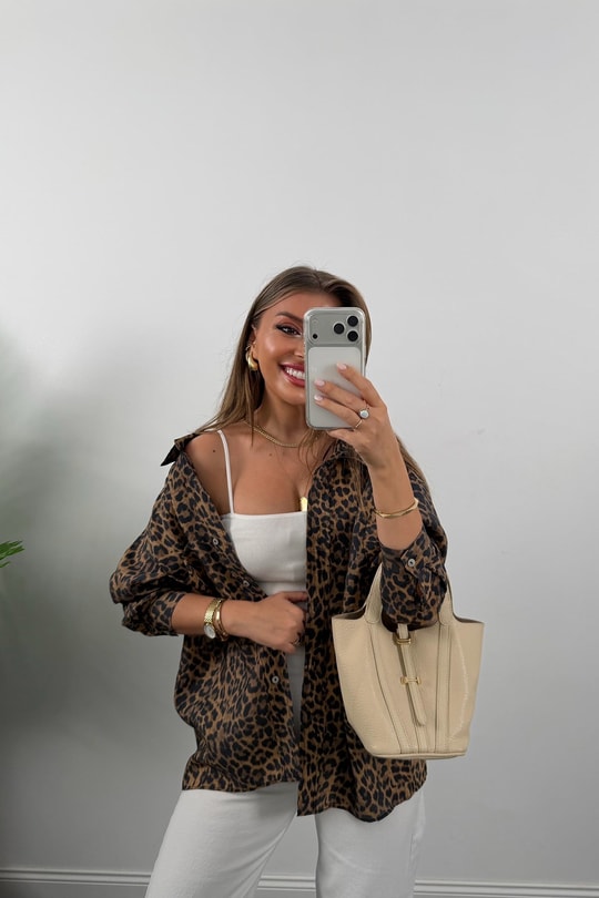 Premium Seri Tensel Salaş Leopar Gömlek 
