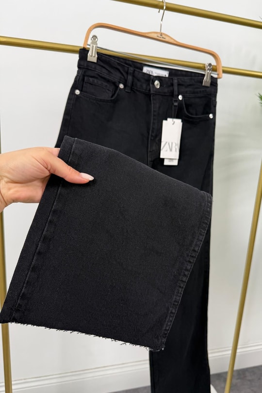 Premium Seri Yüksek Bel Palazzo Jean Antrasit