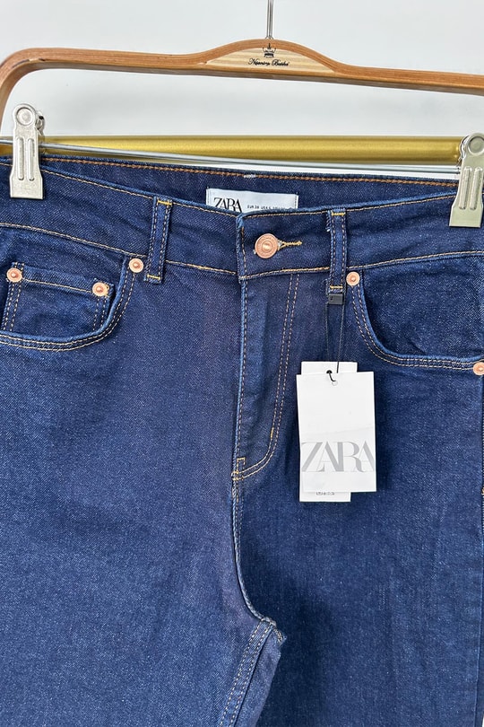 Premium Seri Yüksek Bel Palazzo Jean Lacivert