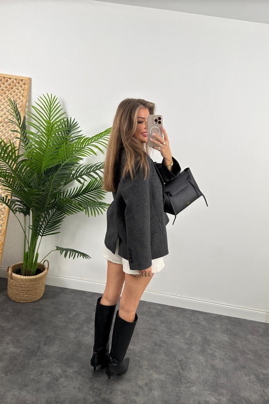 Premium Seri Yünlü Blazer Ceket Antrasit
