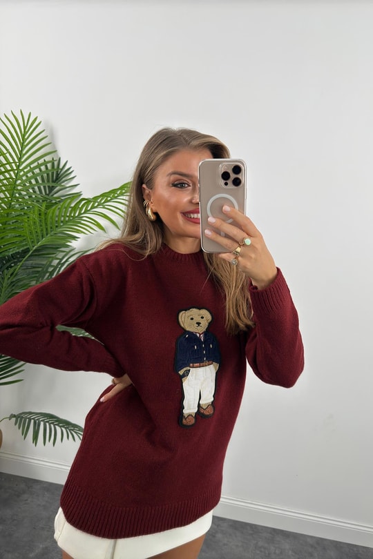 Teddy Bear Yumoş Basic Kazak Bordo
