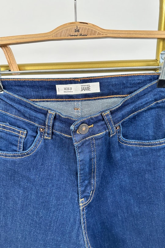 Topshop Jamie Push Up Efektli Power Likra Soft Touche Jean Koyu Mavi