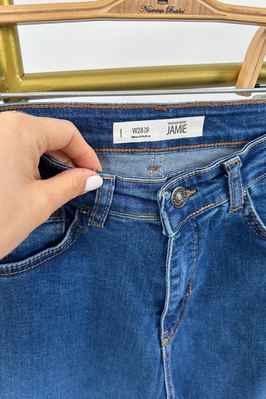 Topshop Jamie Push Up Efektli Power Likra Soft Touche Jean Koyu Mavi