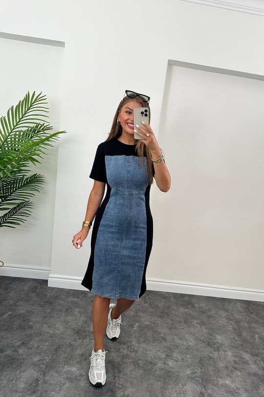 Twist Model Bebe Marka Jean Garnilü Tasarım Likralı Elbise
