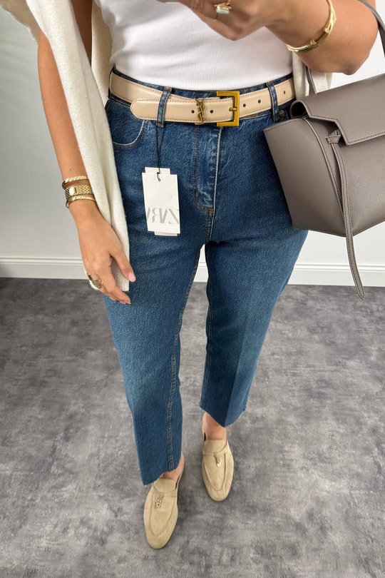 Ütülü Paça Premium Kalite Bf Jean Dark Blue 1014