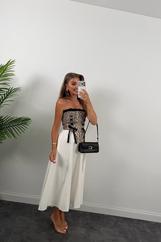 Victoria Tasarım Korse Bluz Leopar