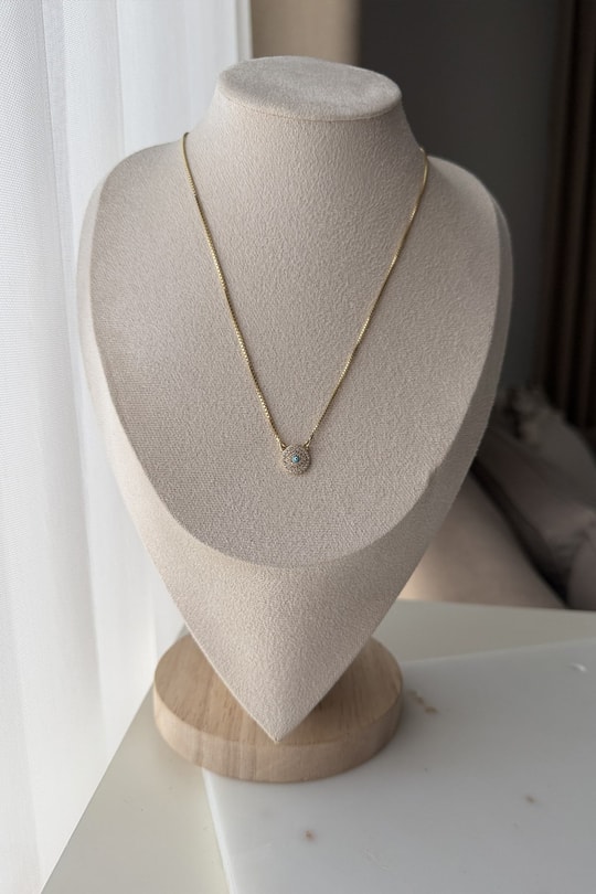 Xupıng Zirkon Taşlı Göz Kolye