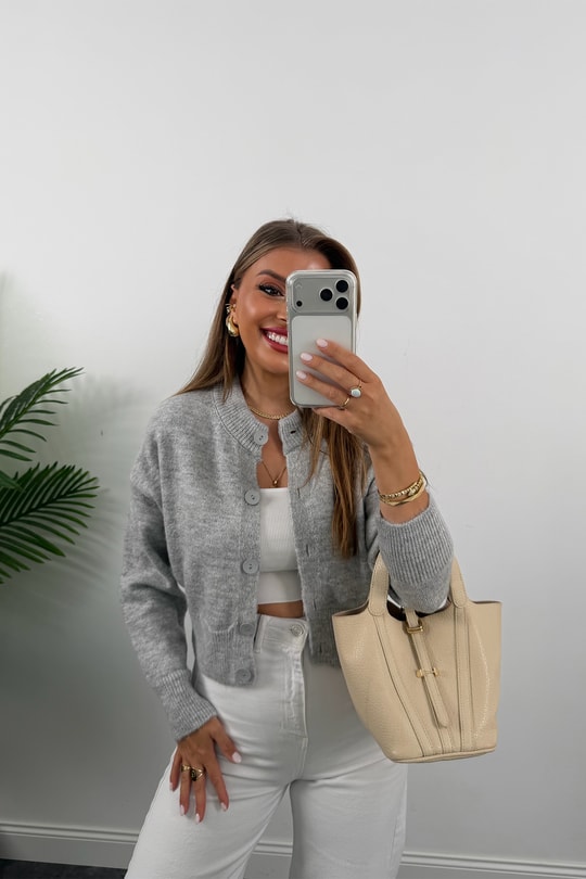 Yumoş Basic Hırka Gri