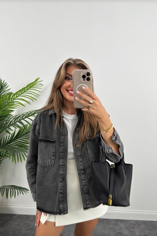 Zra Model Basic Jean Ceket Antrasit
