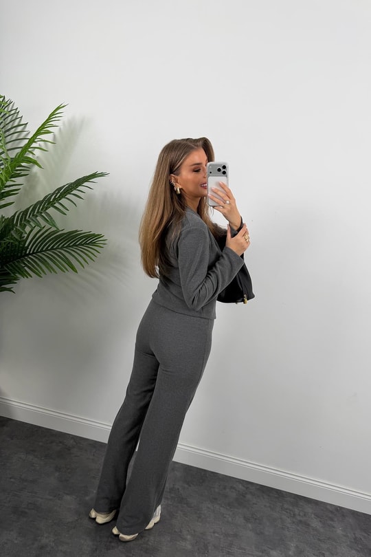 Zra Model Selanik Triko Yumoş Takım Antrasit