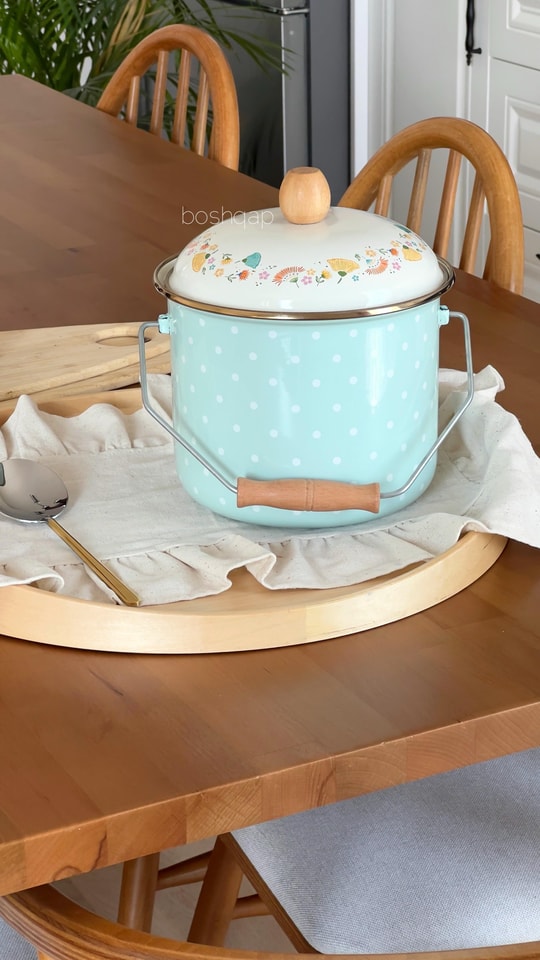 Firuze Serisi Mavi Emaye 18cm Bakraç