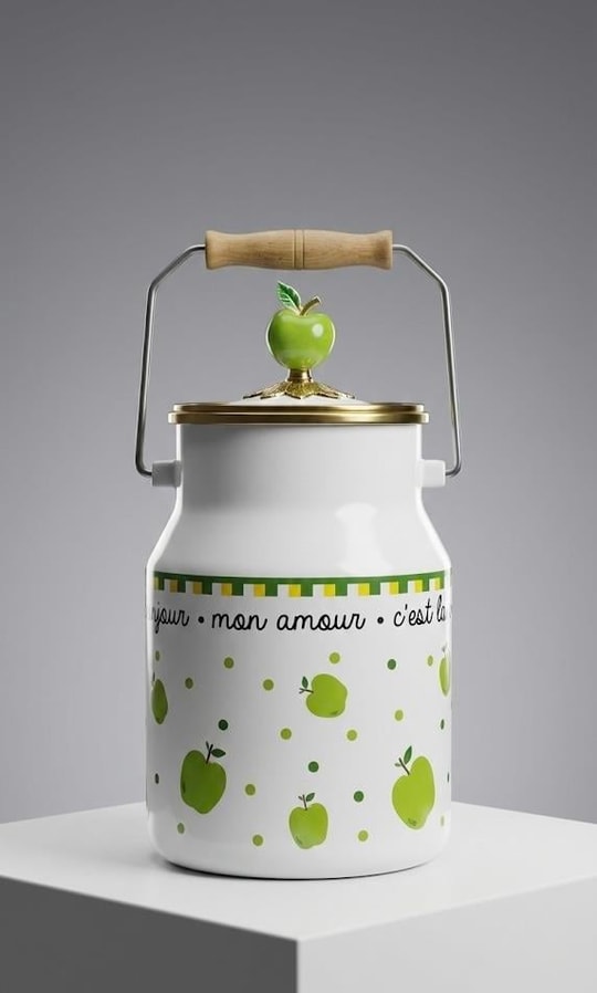 Green Apple Serisi Emaye Nostaljik Bakraç