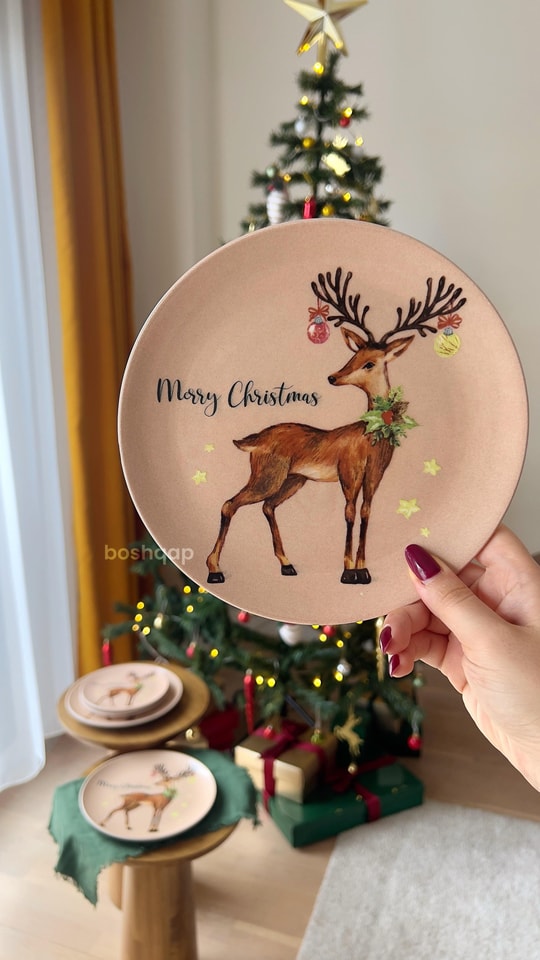 Deer 20 cm 6 Kişilik Pasta Tabağı