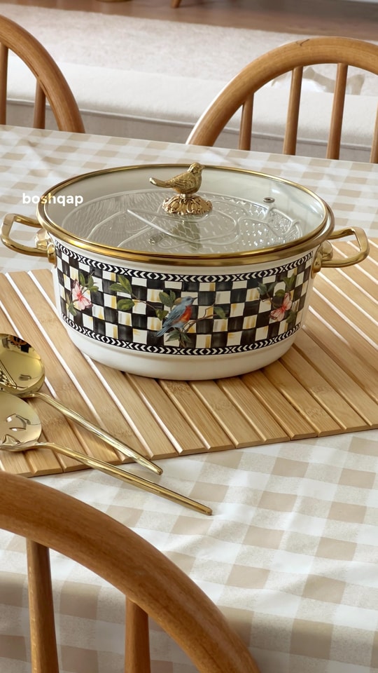 Golden Bird Serisi 22cm Emaye Kızarma Tenceresi