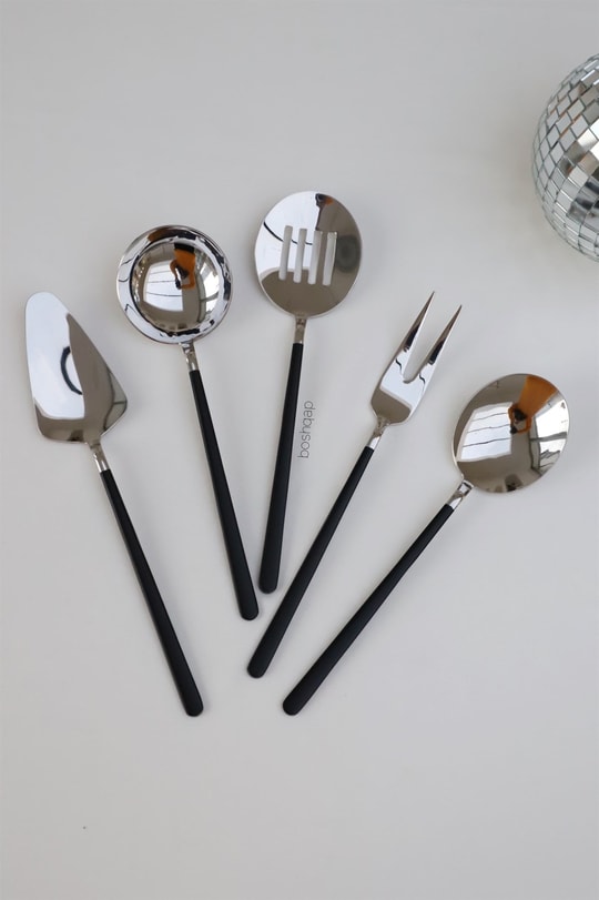 Alicante Siyah 5 Parça Servis Seti