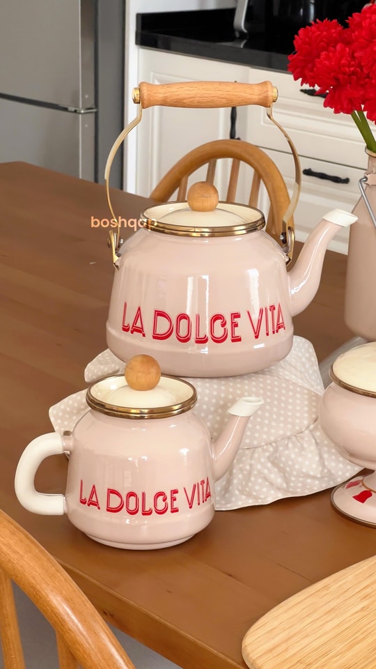 Dolce Vita Serisi Emaye Çaydanlık