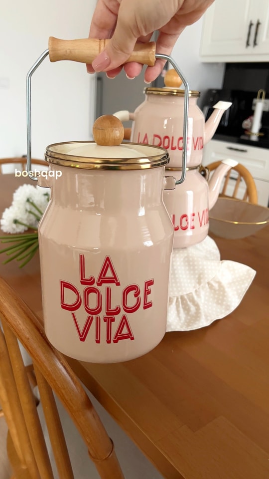 Dolce Vita Serisi Emaye Nostaljik Bakraç