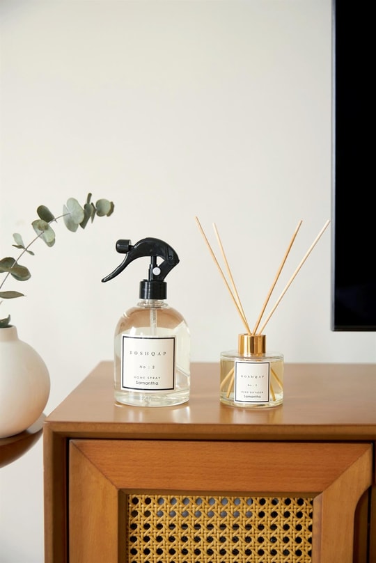 Boshqap No:2 Samantha 100 ml Çubuklu ve 500 ml Sprey Oda Kokusu 2'li Set