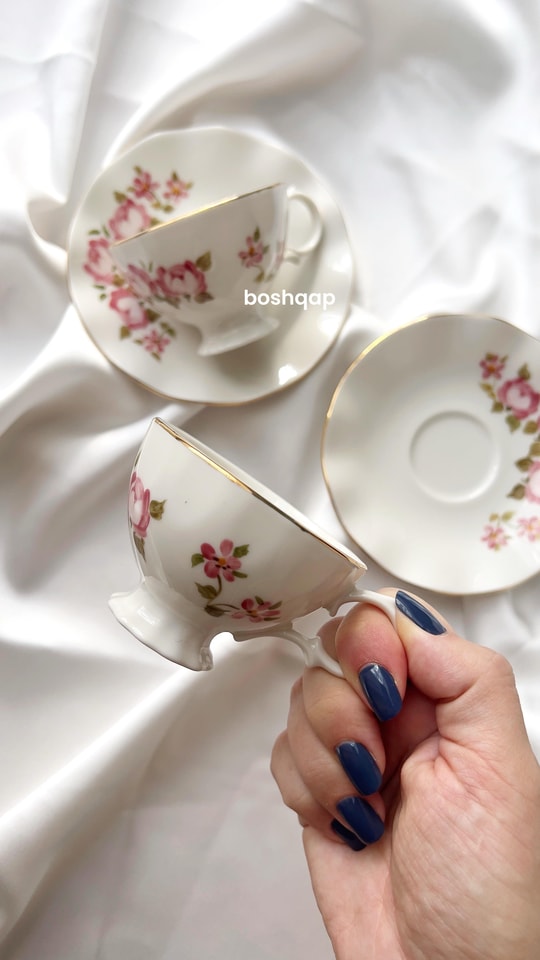 Mira Özel Tasarım %100 El Boyama 2 Kişilik Porselen Türk Kahve Fincanı