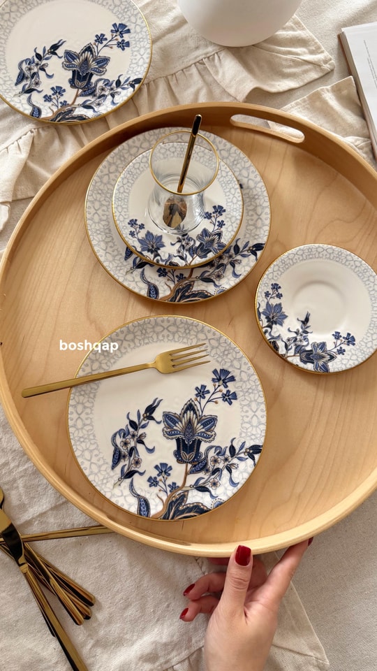 Midnight Flora 6 kişilik 18 Parça Pasta ve Çay Seti Modelleri ve Fiyatları - BOSHQAP