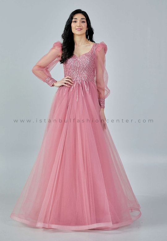 Confête - Fiori Tulle Tiered Maxi Engagement Photos Dress - Pink