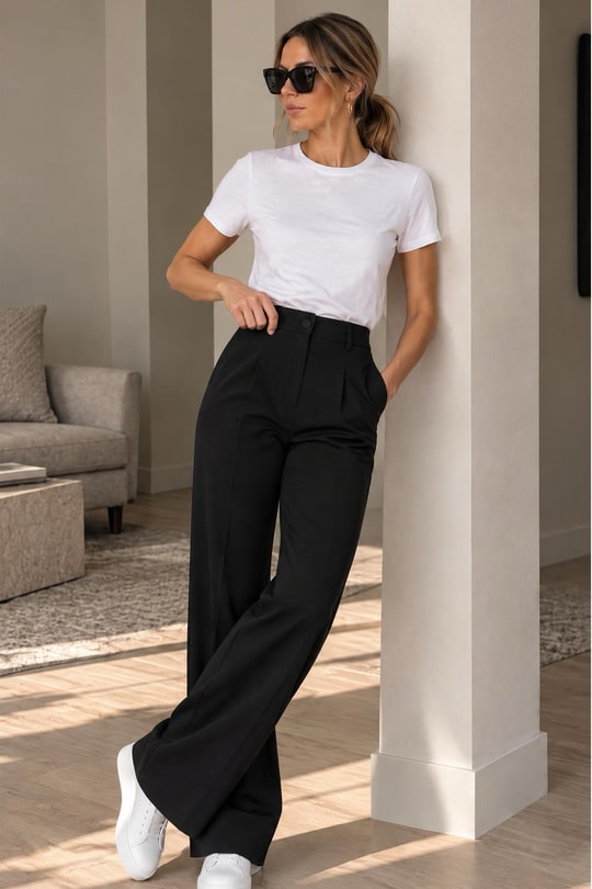 Kadın Yüksek Bel Geniş Paça Full Likralı Örme Krep PantolonYüksek Bel Geniş Paça Örme Krep Pantolon | İstangül ButikKumaş PantolonİSTANGÜL BUTİK