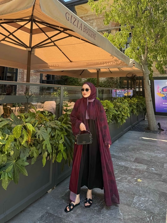 HR-1227H&R ButikKyl- Eba Şallı Şifon Abaya