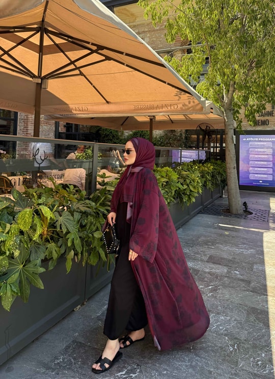 HR-1227H&R ButikKyl- Eba Şallı Şifon Abaya
