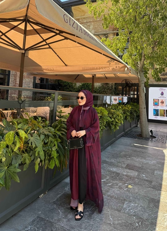 HR-1227H&R ButikKyl- Eba Şallı Şifon Abaya
